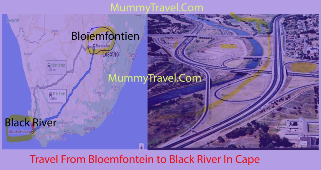 Travel From Bloemfontein to Black River Parkway - MummyTravel.com
